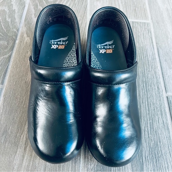 Dansko XP 2.0 Black Leather Slip On Clogs Shoes Size 38 US 7-7.5 - Picture 10 of 14